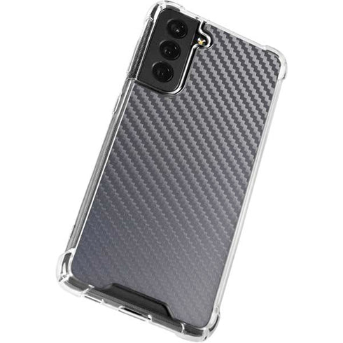 Silver Carbon Fiber Specialty Texture Material Galaxy S21 FE Clear Case